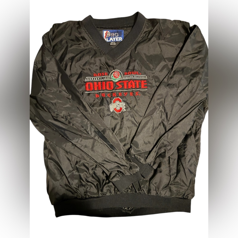 Vintage Ohio State Buckeyes Black Pullover Jacket Pro Player 1997 Rose Bowl XL